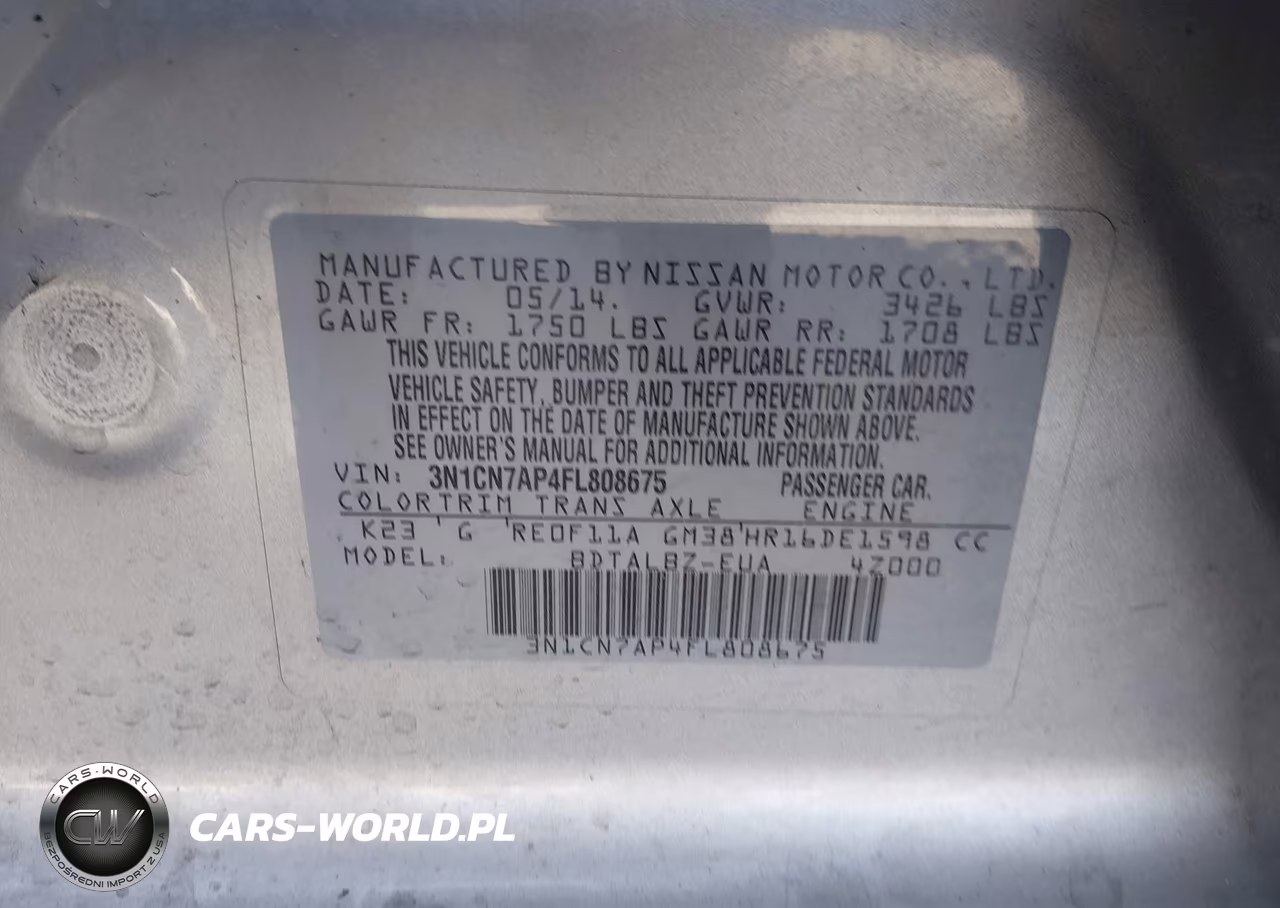 2015 Nissan Versa 1.6 Sv VIN:3N1CN7AP4FL808675 - 9
