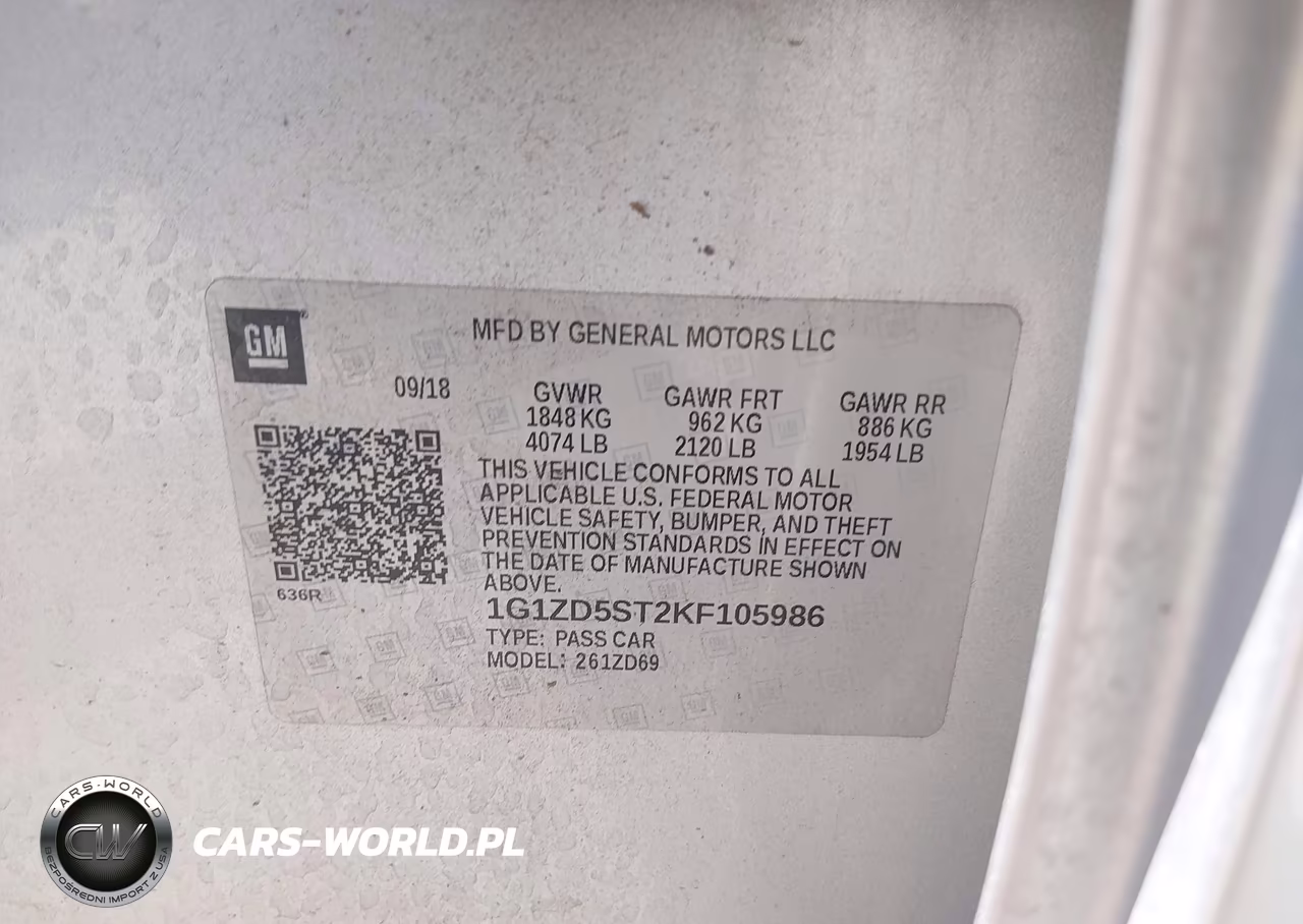 2019 Chevrolet Malibu Lt VIN:1G1ZD5ST2KF105986 - 9