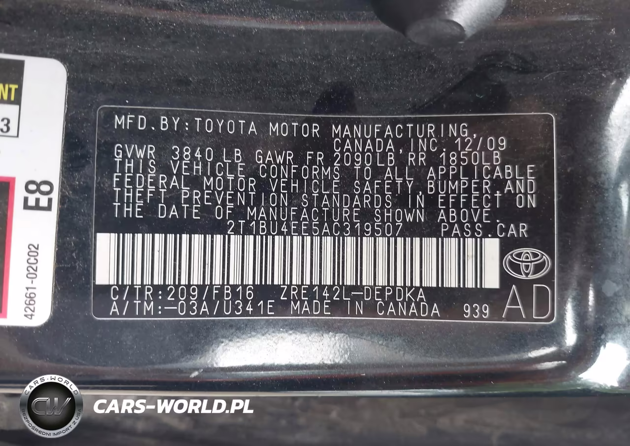 2010 Toyota Corolla VIN:2T1BU4EE5AC319507 - 9