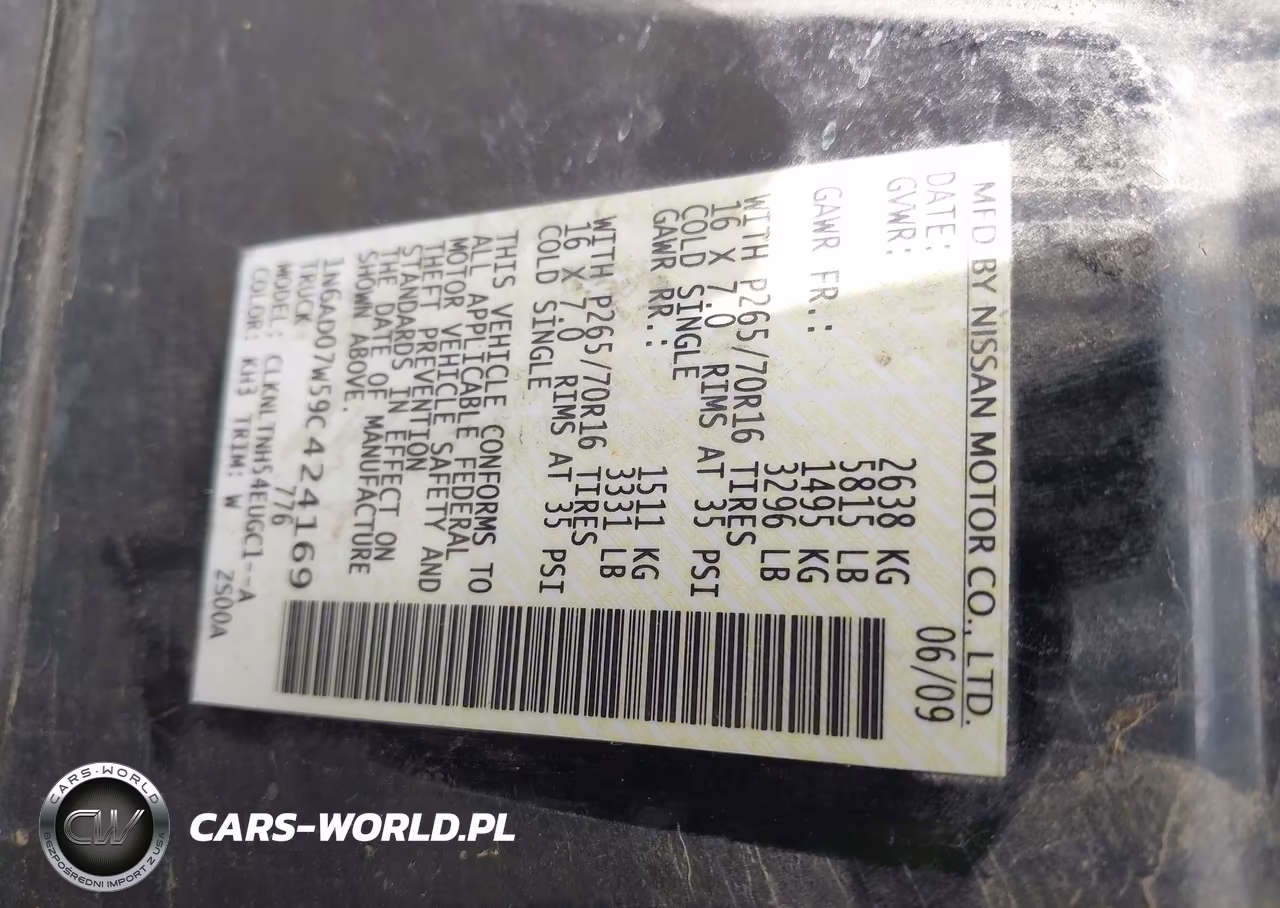 2009 Nissan Frontier Se VIN:1N6AD07W59C424169 - 9