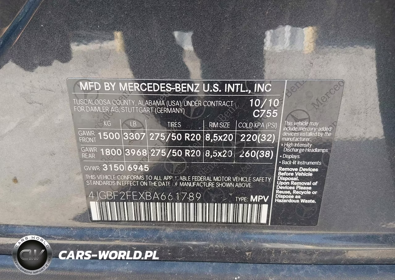 2011 Mercedes-Benz Gl 350 Bluetec 4Matic VIN:4JGBF2FEXBA661789 - 9