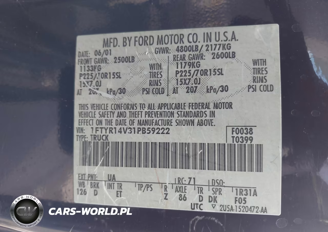 2001 Ford Ranger Edge-Xl-Xlt VIN:1FTYR14V31PB59222 - 9