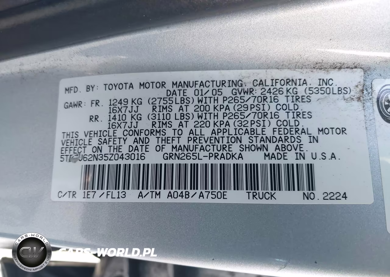 2005 Toyota Tacoma Prerunner V6 VIN:5TEJU62N35Z043016 - 9