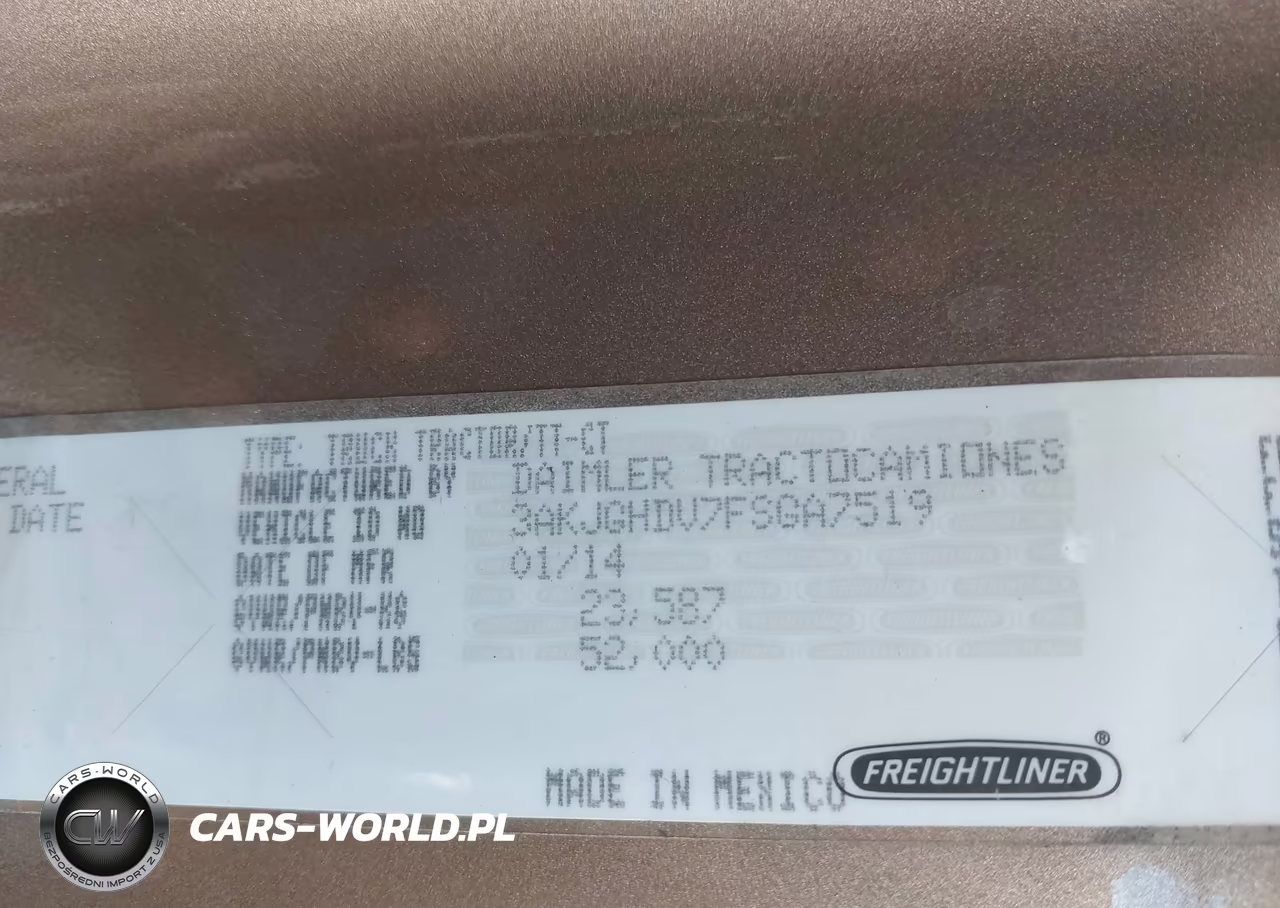 2015 Freightliner Cascadia 113 VIN:3AKJGHDV7FSGA7519 - 8