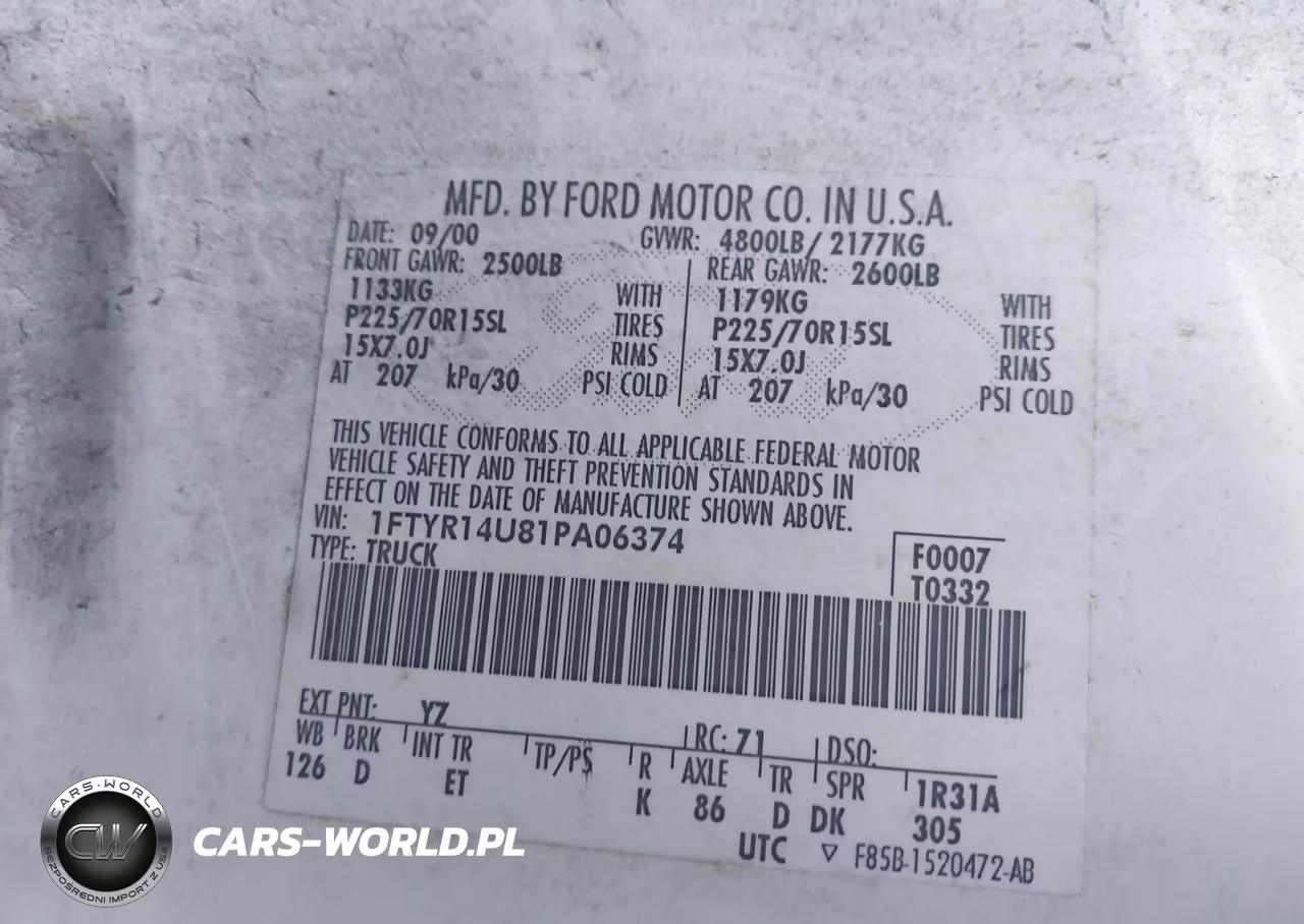 2001 Ford Ranger Edge-Xl-Xlt VIN:1FTYR14U81PA06374 - 9