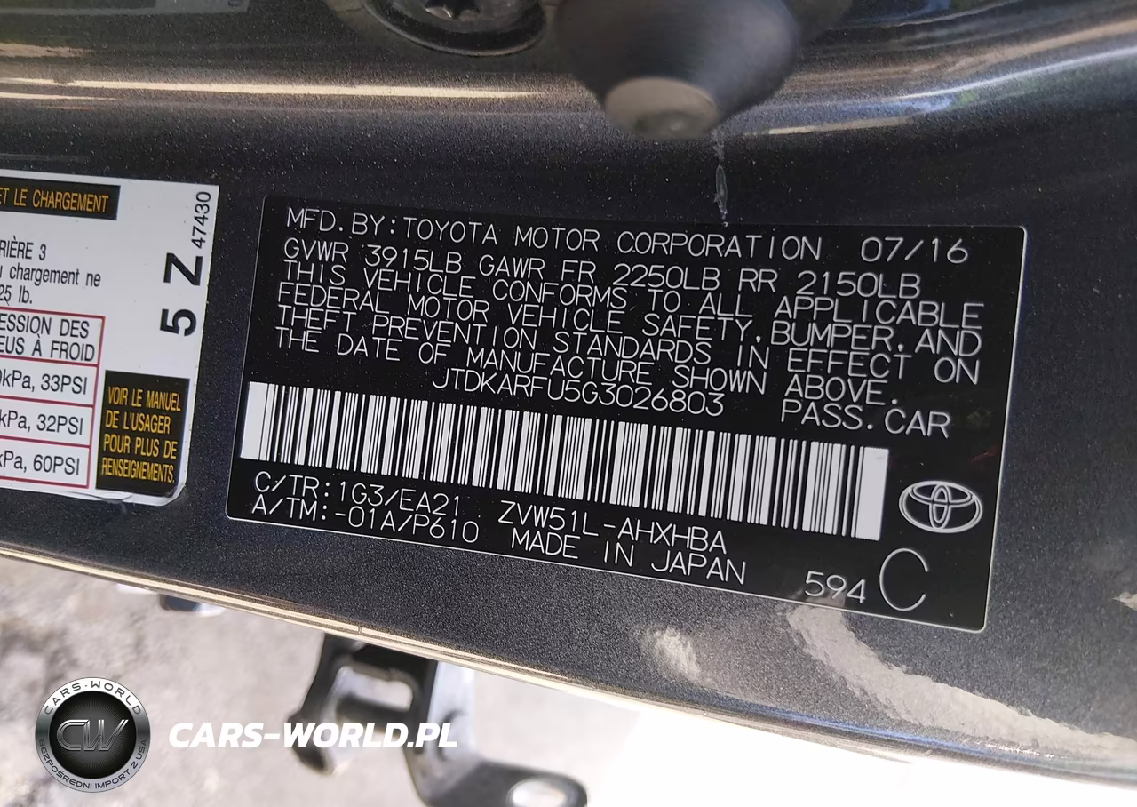 2016 Toyota Prius Three Touring VIN:JTDKARFU5G3026803 - 9