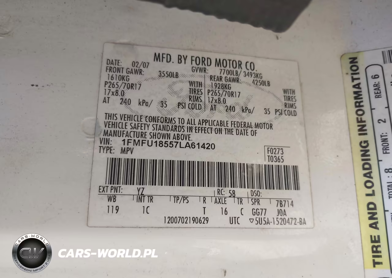 2007 Ford Expedition Eddie Bauer VIN:1FMFU18557LA61420 - 9