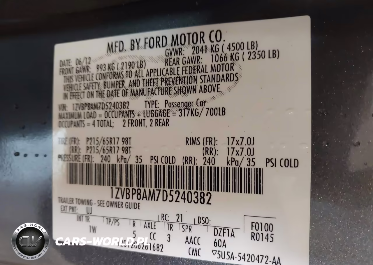 2013 Ford Mustang V6 VIN:1ZVBP8AM7D5240382 - 9
