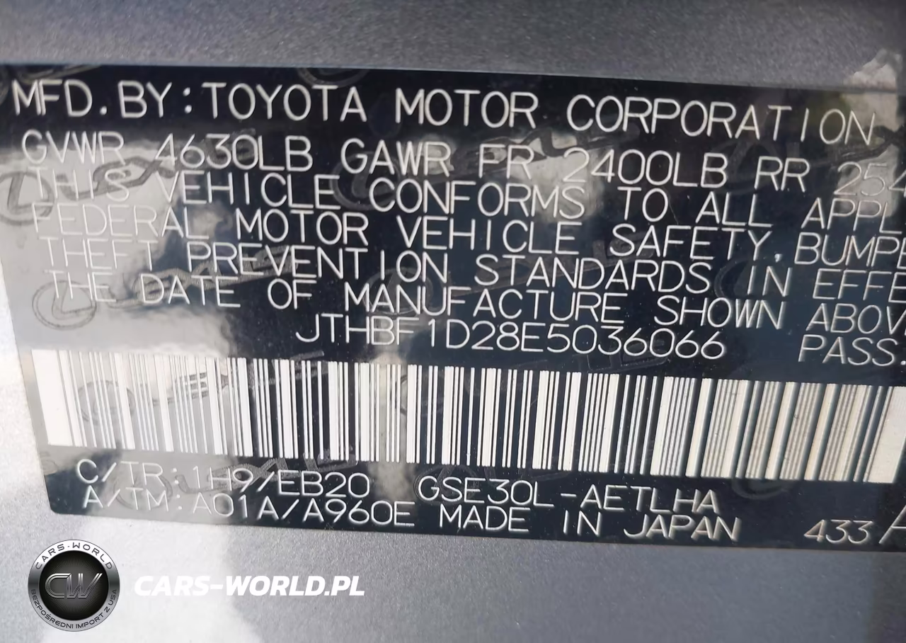 2014 Lexus Is 250 VIN:JTHBF1D28E5036066 - 9