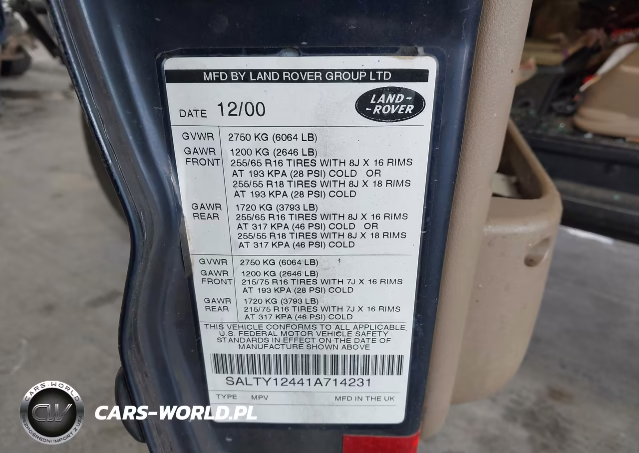 2001 Land Rover Discovery Series Ii VIN:SALTY12441A714231 - 9