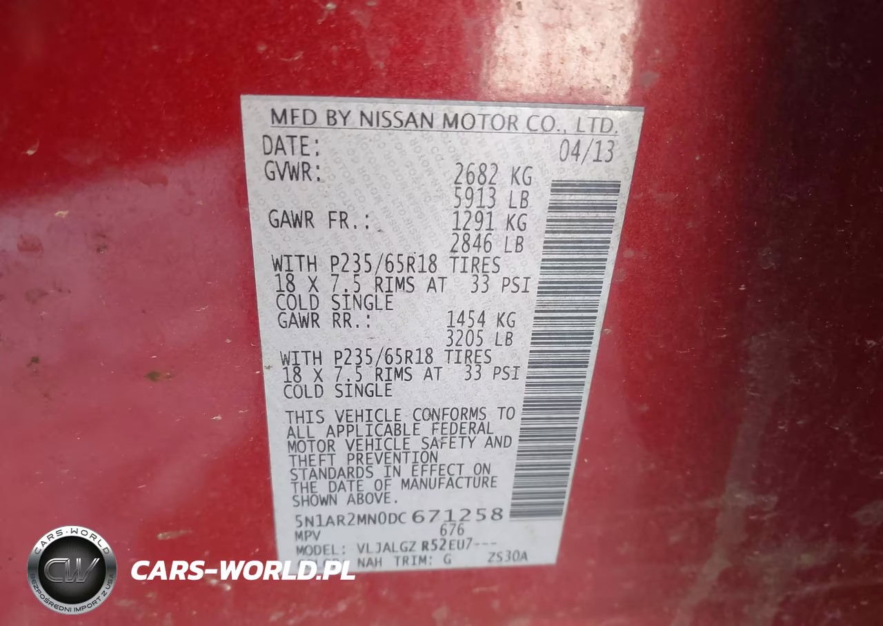 2013 Nissan Pathfinder Sl VIN:5N1AR2MN0DC671258 - 9