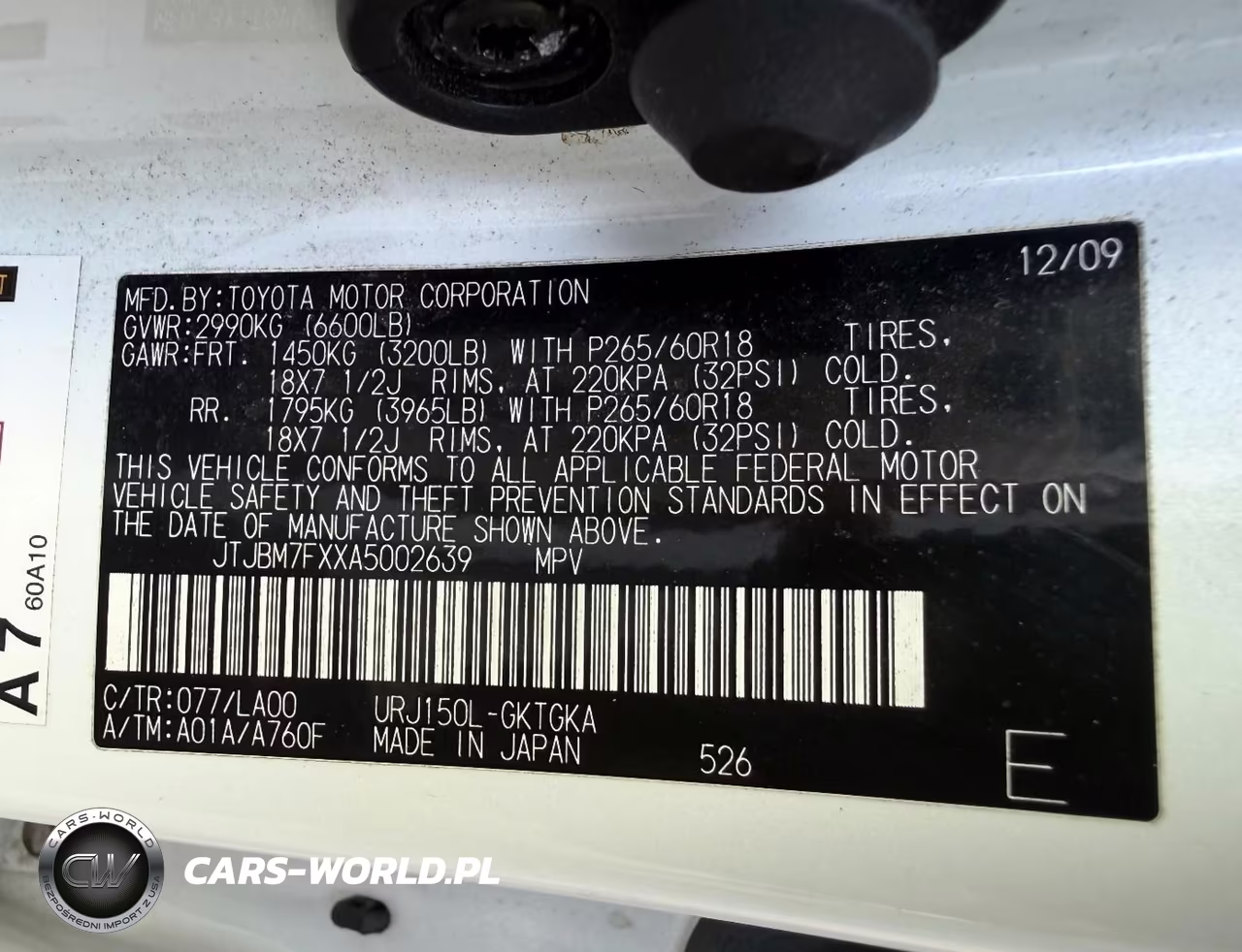 2010 Lexus Gx 460 VIN:JTJBM7FXXA5002639 - 9