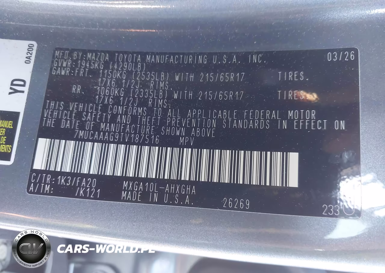 2026 Toyota Corolla Cross Le VIN:7MUCAAAG9TV187516 - 9