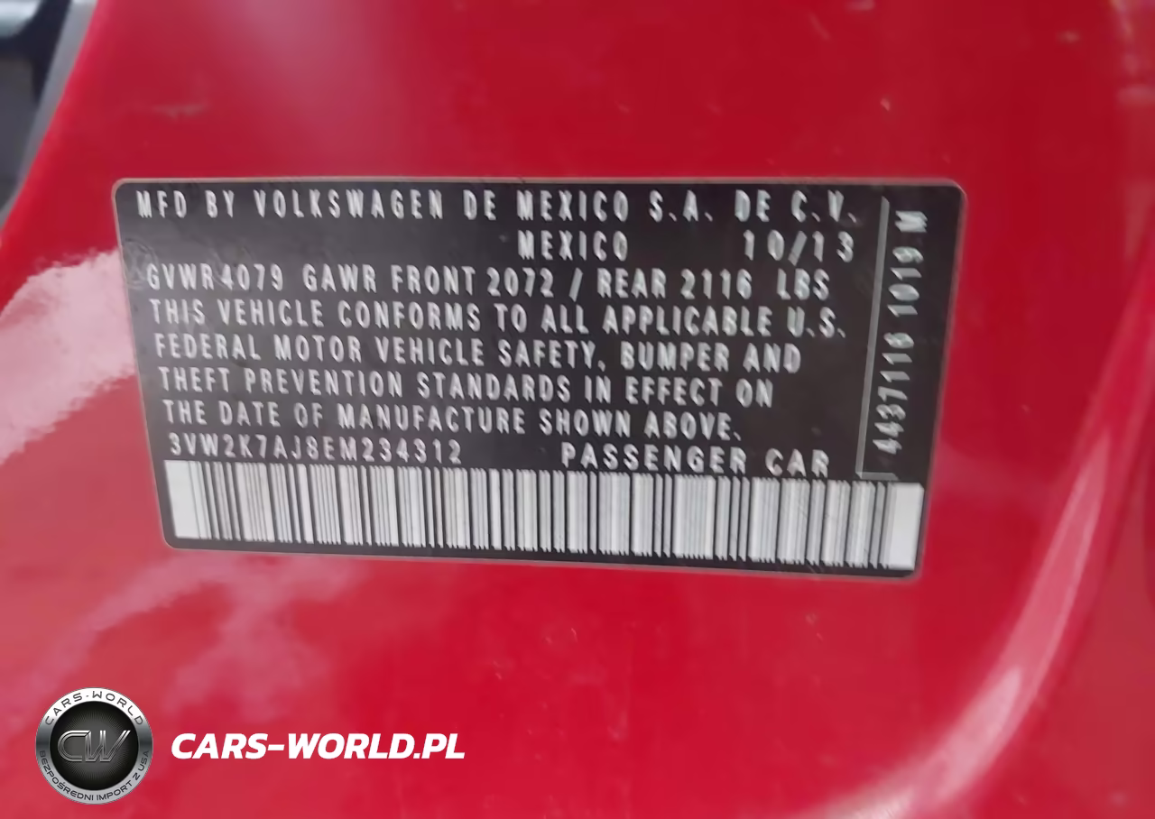 2014 Volkswagen Jetta 2.0L S VIN:3VW2K7AJ8EM234312 - 9