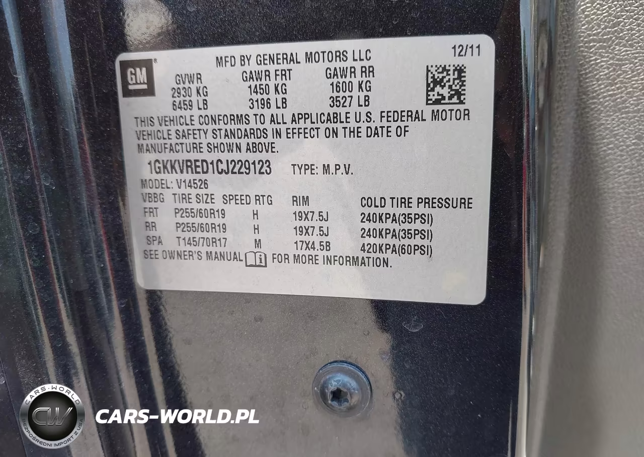 2012 GMC Acadia Slt-1 VIN:1GKKVRED1CJ229123 - 9