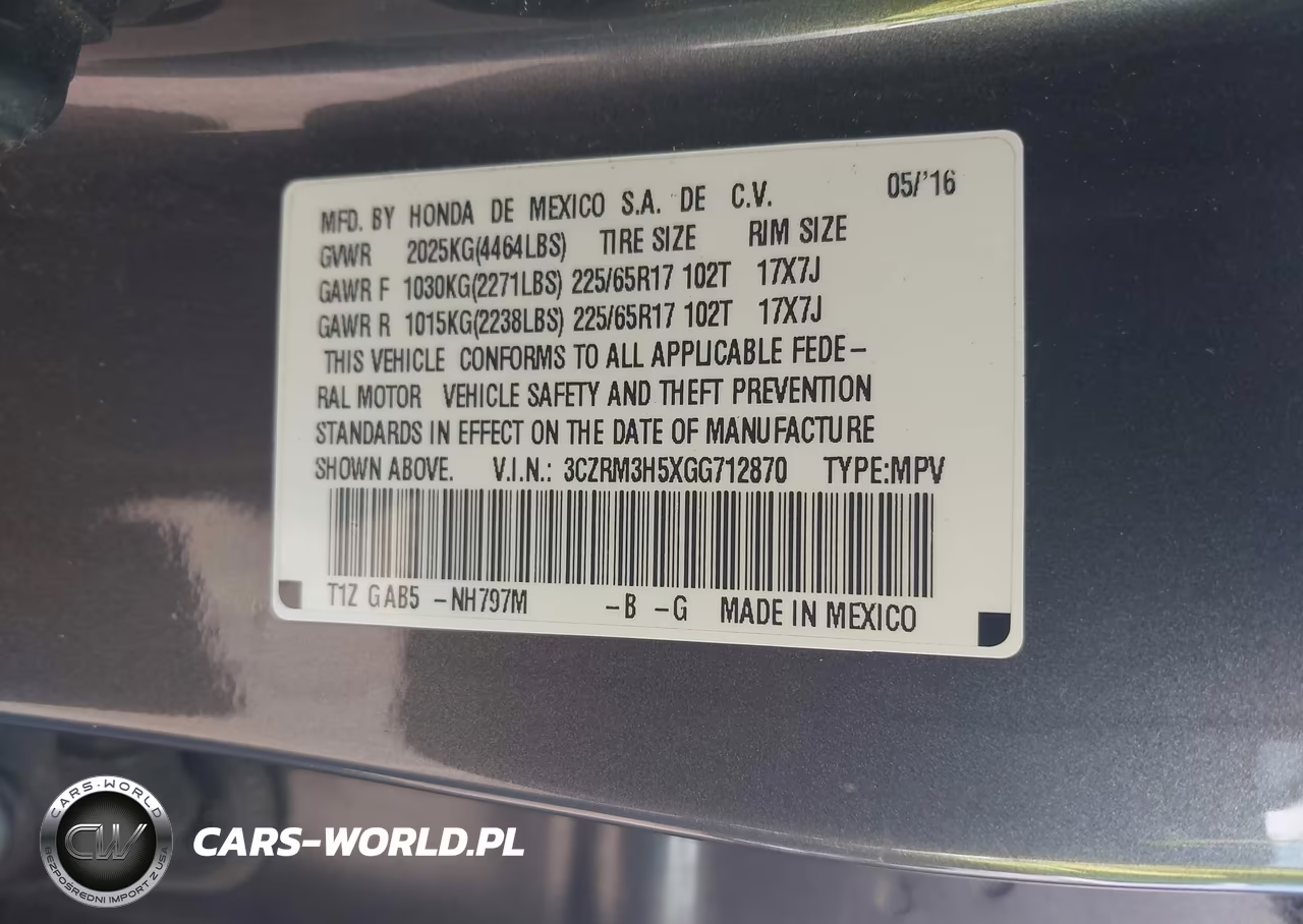 2016 Honda Cr-V Ex VIN:3CZRM3H5XGG712870 - 9