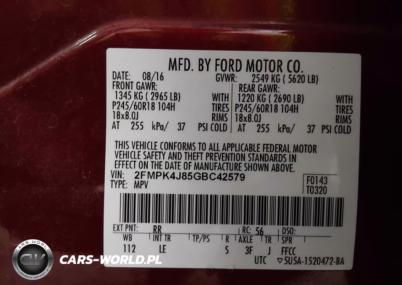 2016 Ford Edge Sel VIN:2FMPK4J85GBC42579 - 9