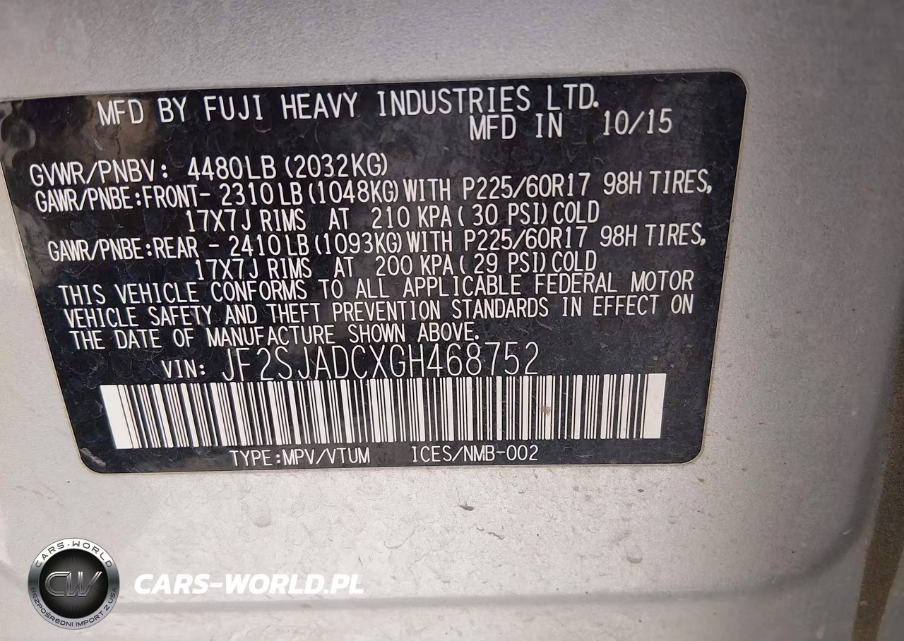 2016 Subaru Forester 2.5I Premium VIN:JF2SJADCXGH468752 - 9
