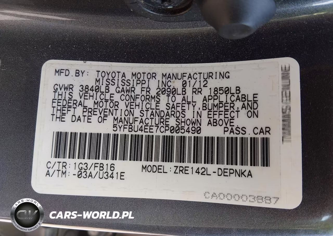 2012 Toyota Corolla Le VIN:5YFBU4EE7CP005490 - 9
