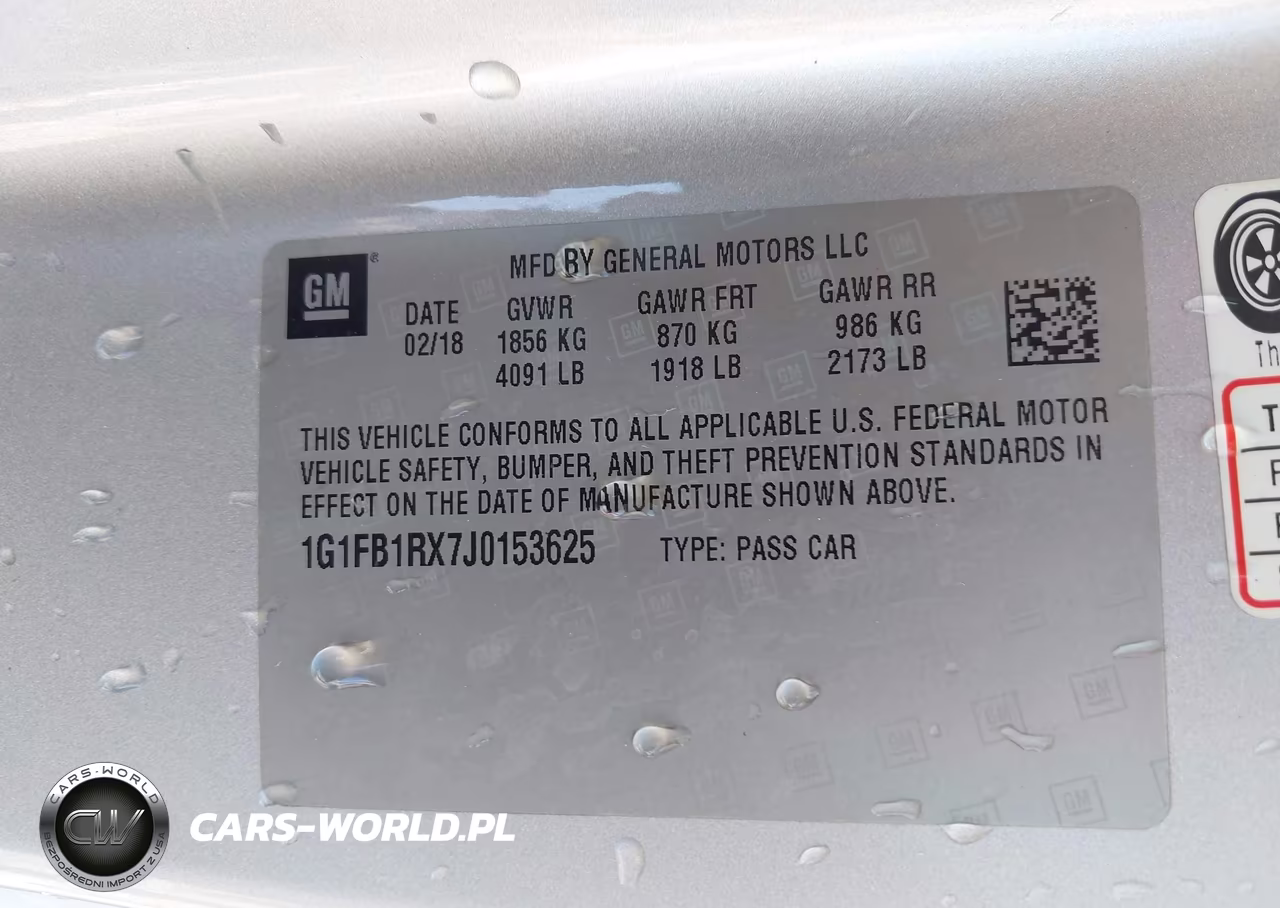 2018 Chevrolet Camaro 1Lt VIN:1G1FB1RX7J0153625 - 9