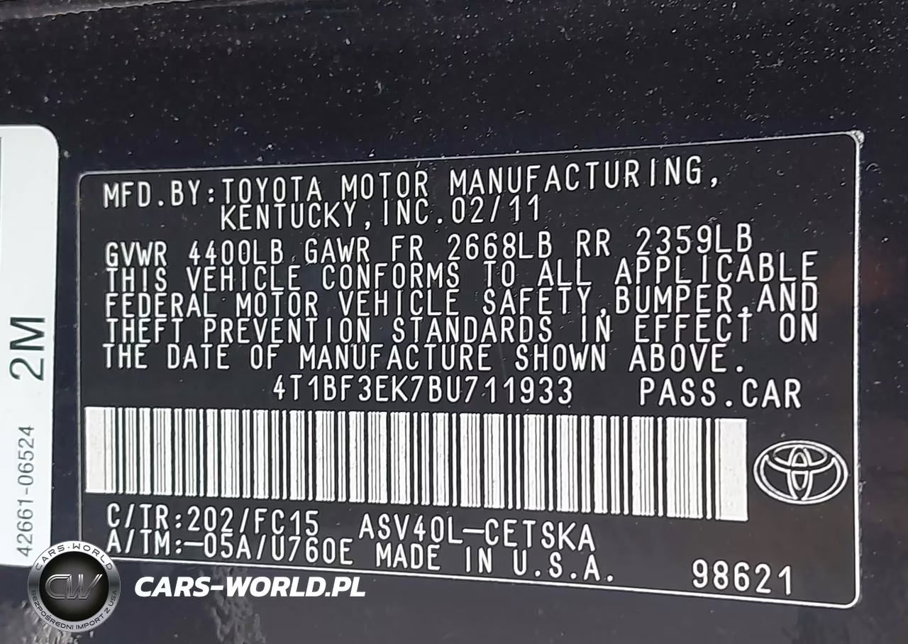 2011 Toyota Camry Se VIN:4T1BF3EK7BU711933 - 9