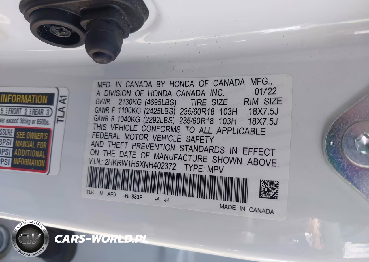 2022 Honda Cr-V 2Wd Ex VIN:2HKRW1H5XNH402372 - 9