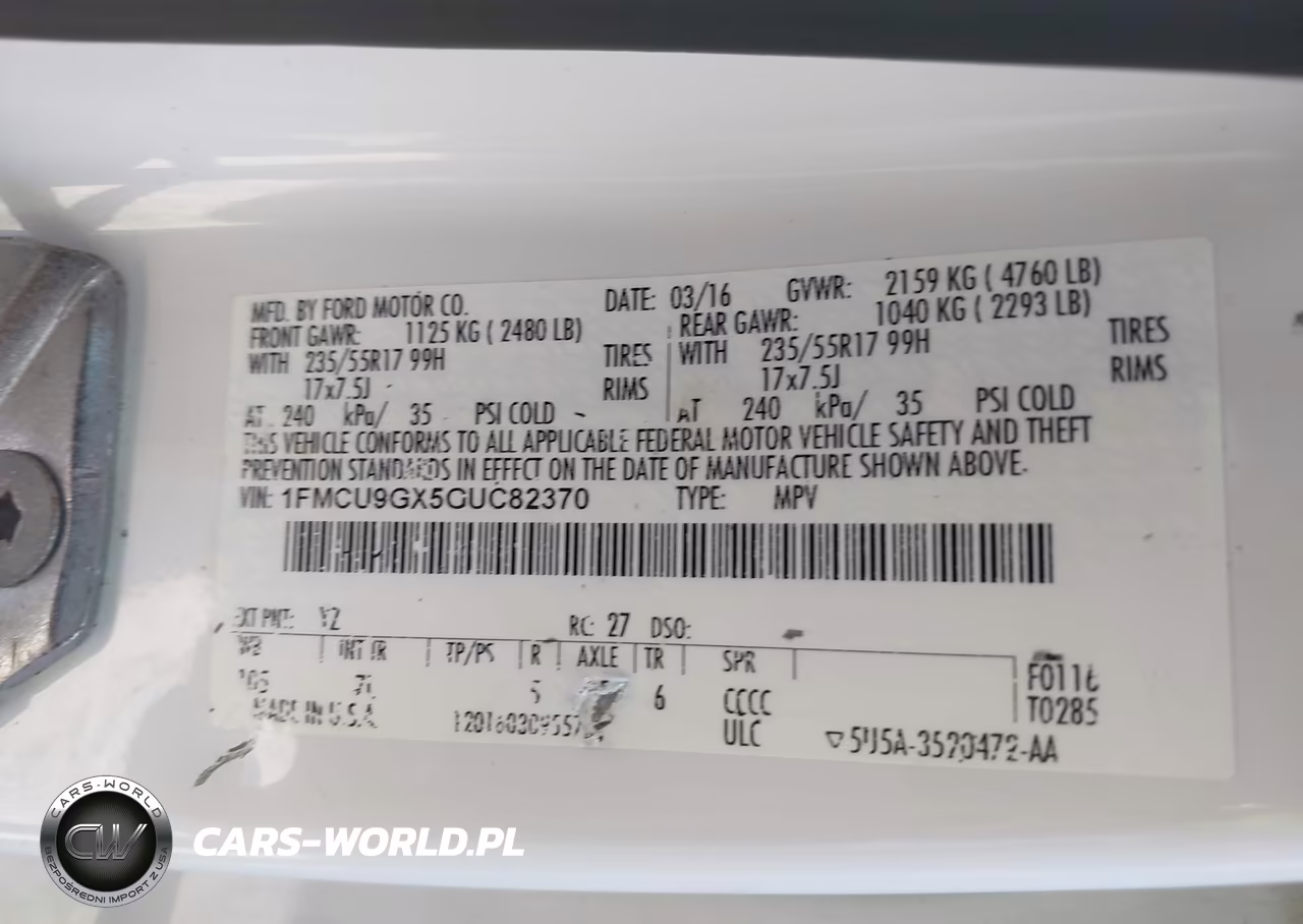 2016 Ford Escape Se VIN:1FMCU9GX5GUC82370 - 9