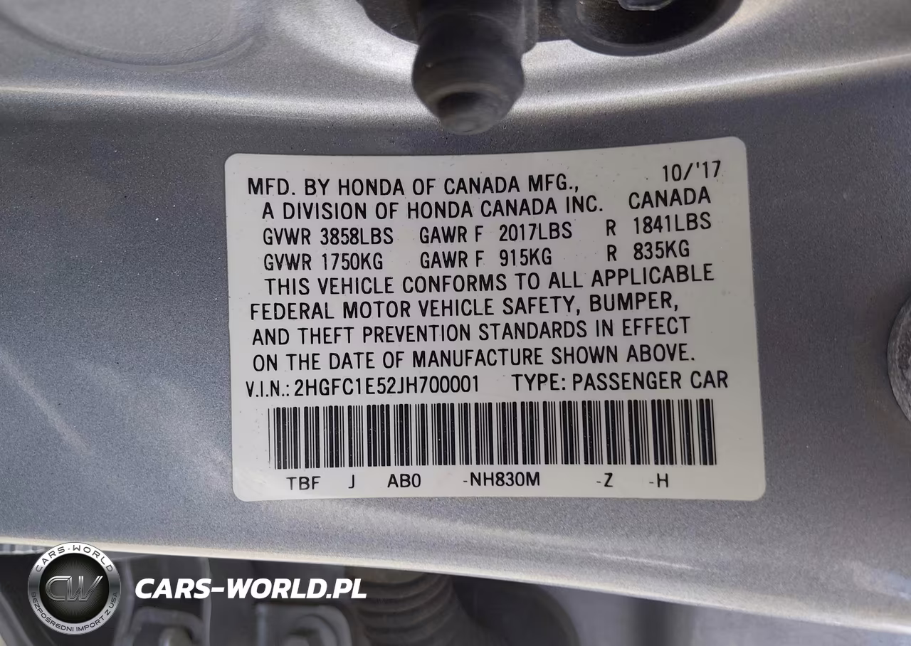 2018 Honda Civic Si VIN:2HGFC1E52JH700001 - 9