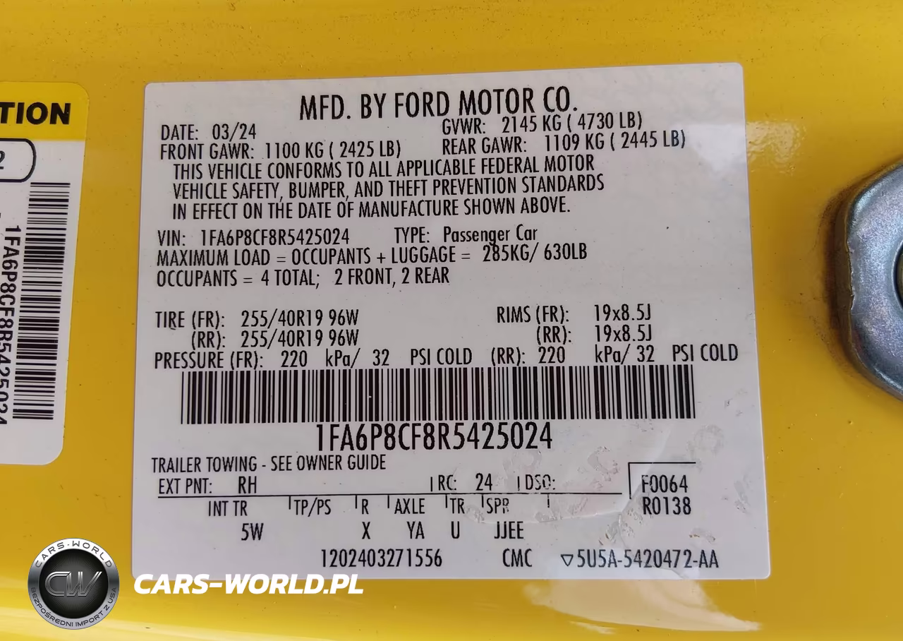 2024 Ford Mustang Gt Premium Fastback VIN:1FA6P8CF8R5425024 - 9