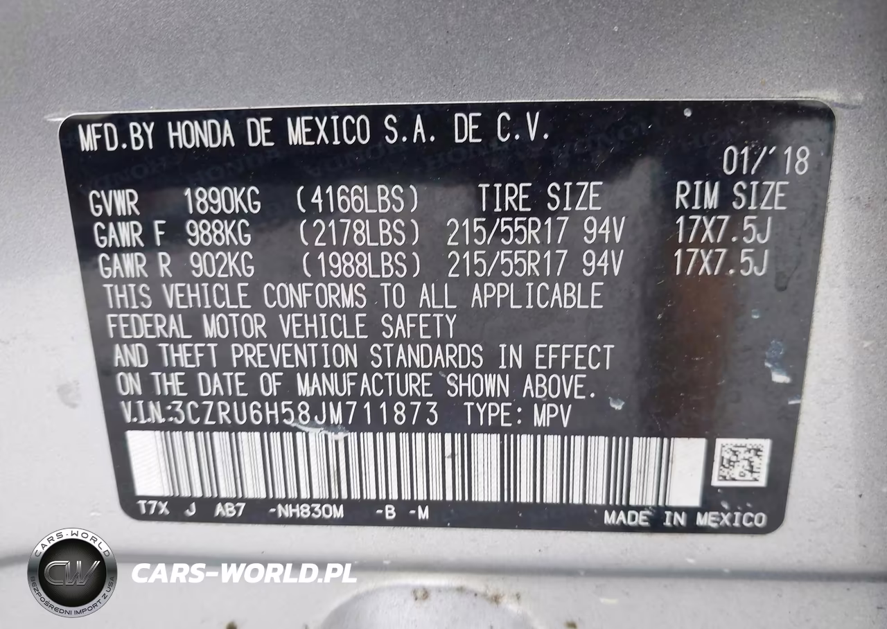 2018 Honda Hr-V Ex VIN:3CZRU6H58JM711873 - 9