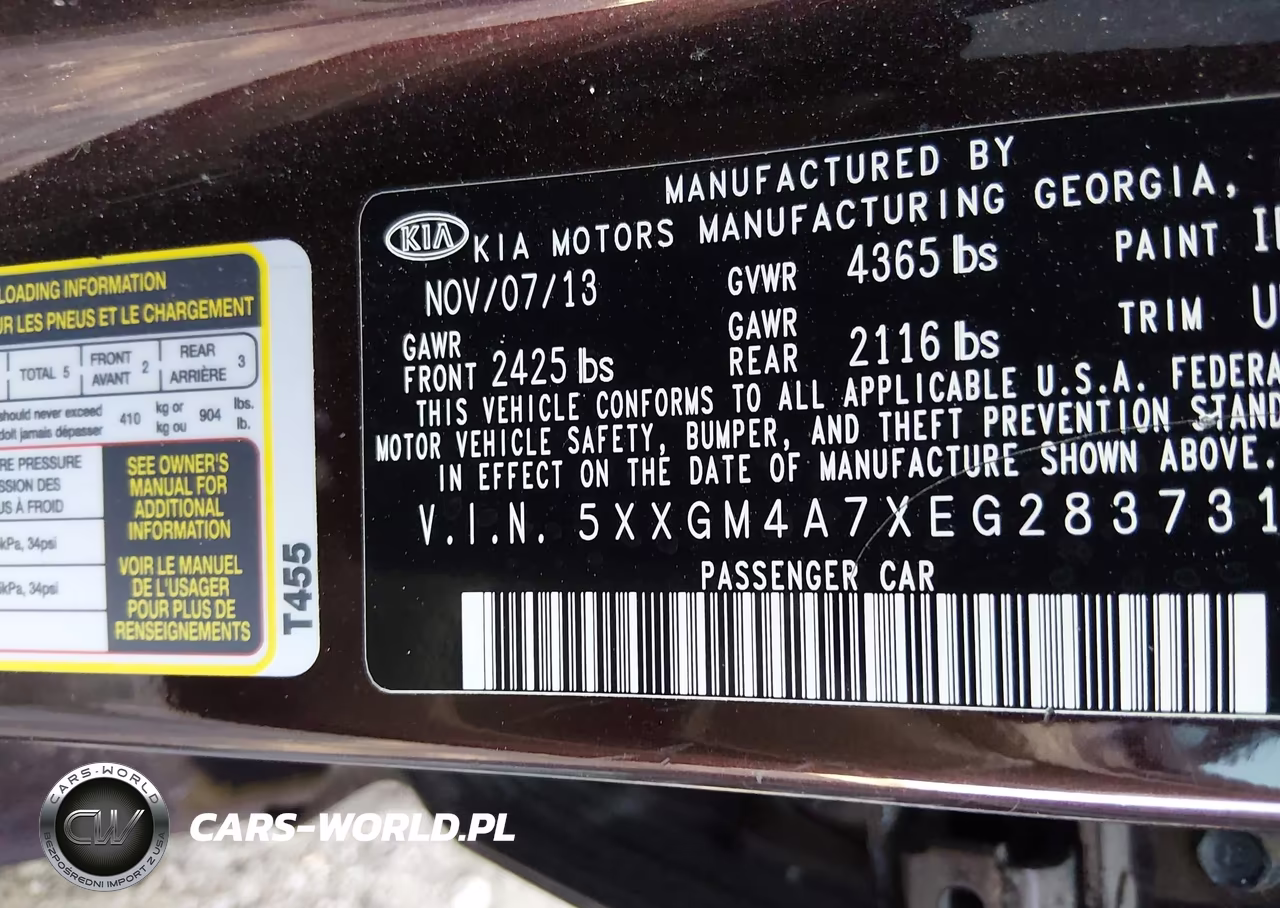 2014 Kia Optima Lx VIN:5XXGM4A7XEG283731 - 9