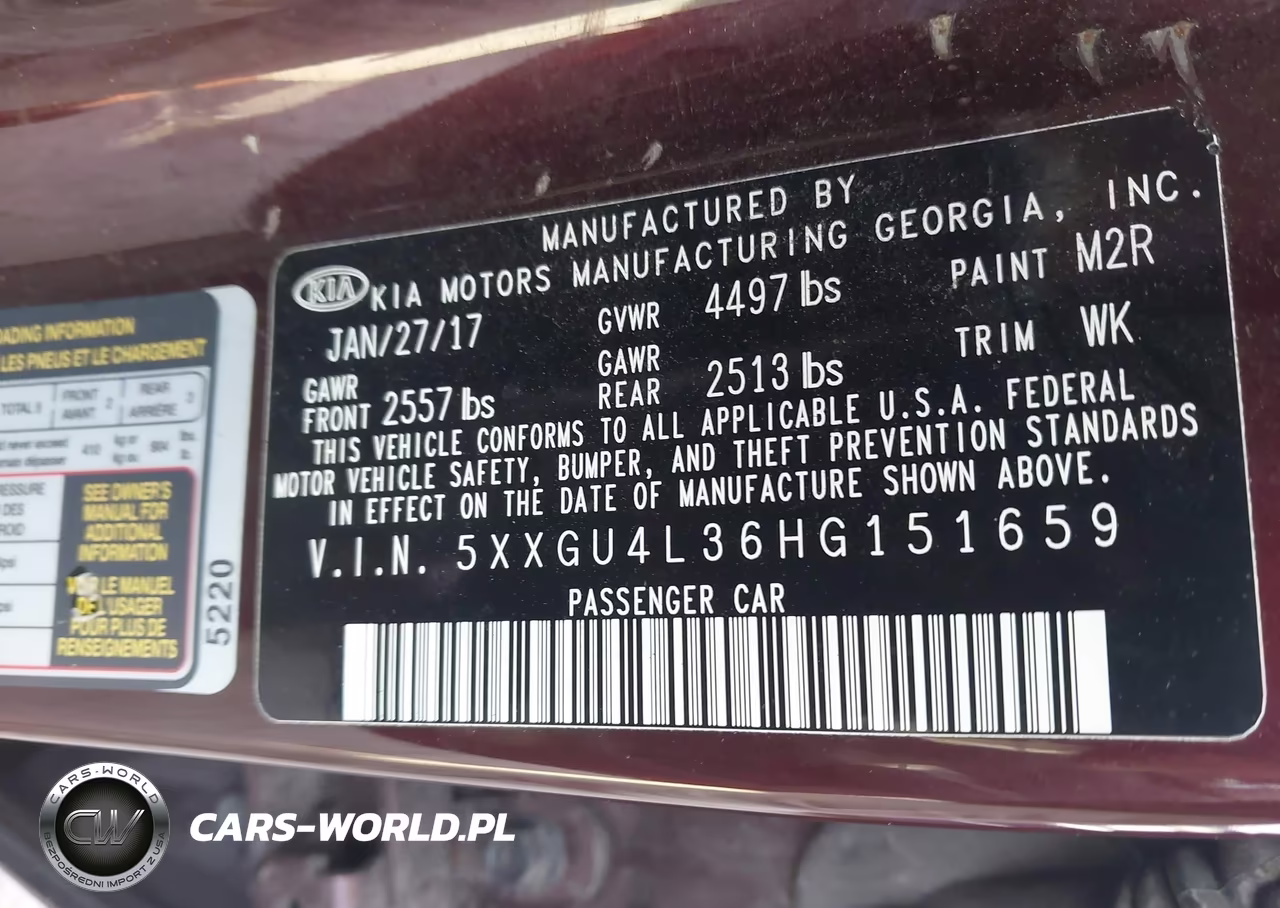 2017 Kia Optima Ex VIN:5XXGU4L36HG151659 - 9