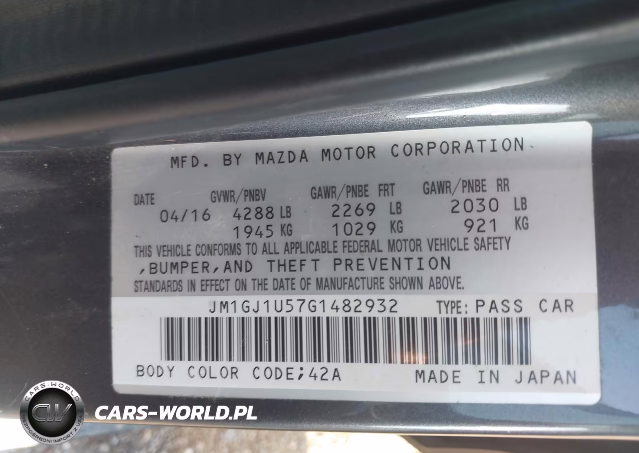 2016 Mazda Mazda6 I Sport VIN:JM1GJ1U57G1482932 - 9
