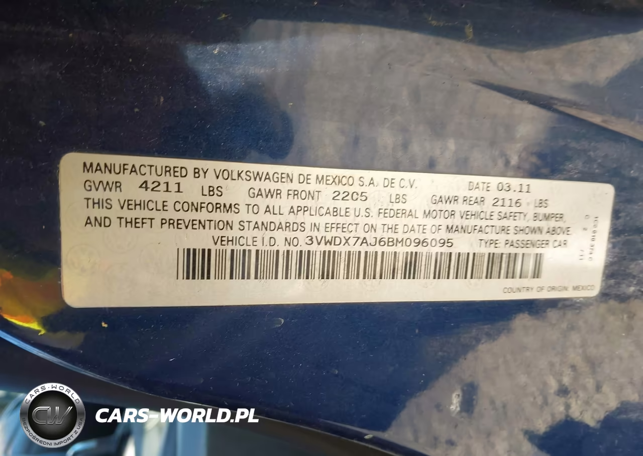 2011 Volkswagen Jetta 2.5L Se VIN:3VWDX7AJ6BM096095 - 9