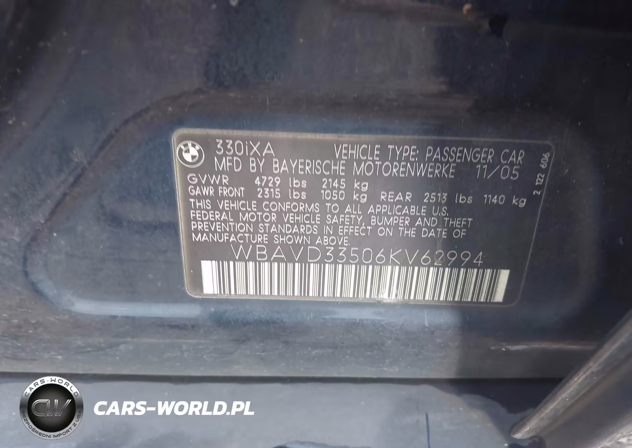 2006 BMW 330Xi VIN:WBAVD33506KV62994 - 9