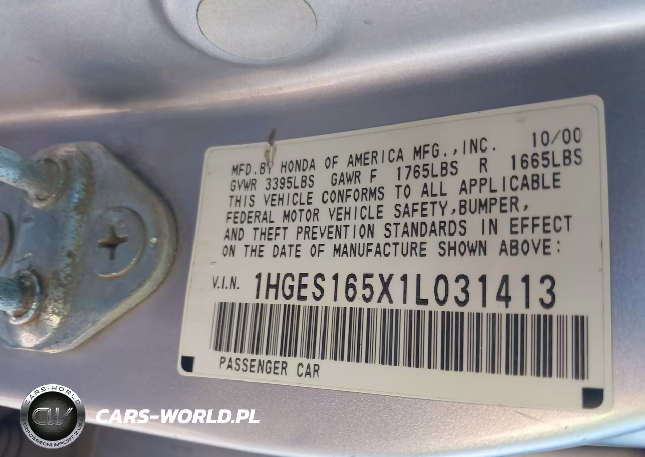 2001 Honda Civic Lx VIN:1HGES165X1L031413 - 9