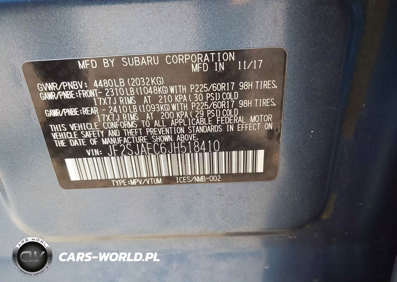 2018 Subaru Forester 2.5I Premium VIN:JF2SJAEC6JH518410 - 9