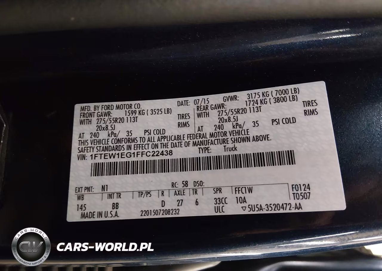 2015 Ford F-150 Platinum VIN:1FTEW1EG1FFC22438 - 9