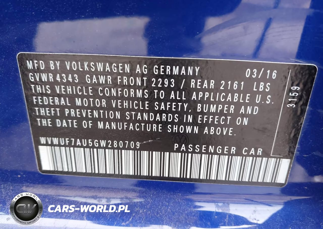 2016 Volkswagen Golf R 4-Door VIN:WVWUF7AU5GW280709 - 9