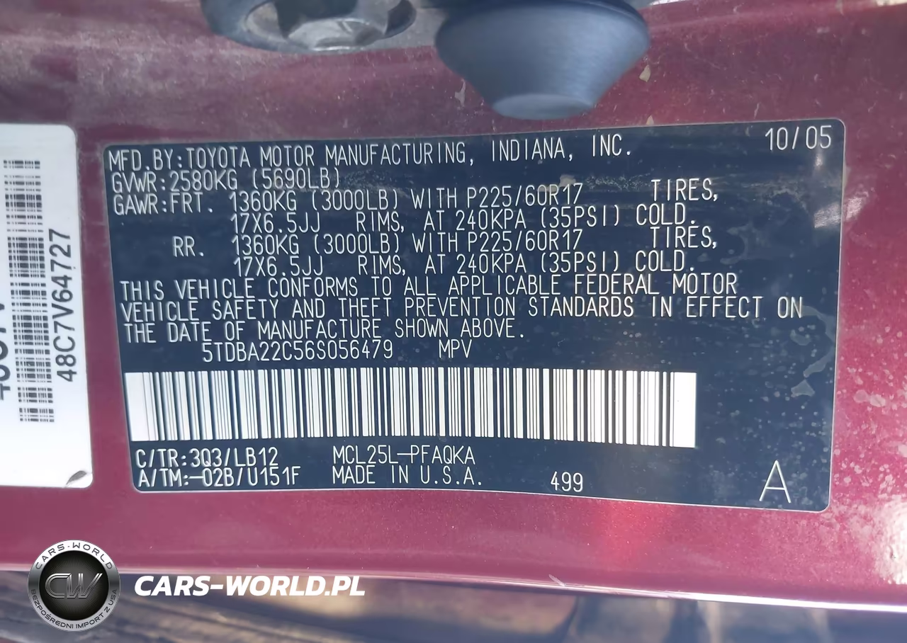 2006 Toyota Sienna Xle Limited VIN:5TDBA22C56S056479 - 9
