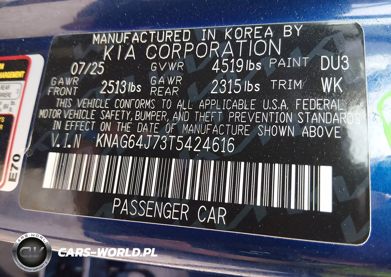 2026 Kia K5 Gt-Line Awd VIN:KNAG64J73T5424616 - 9