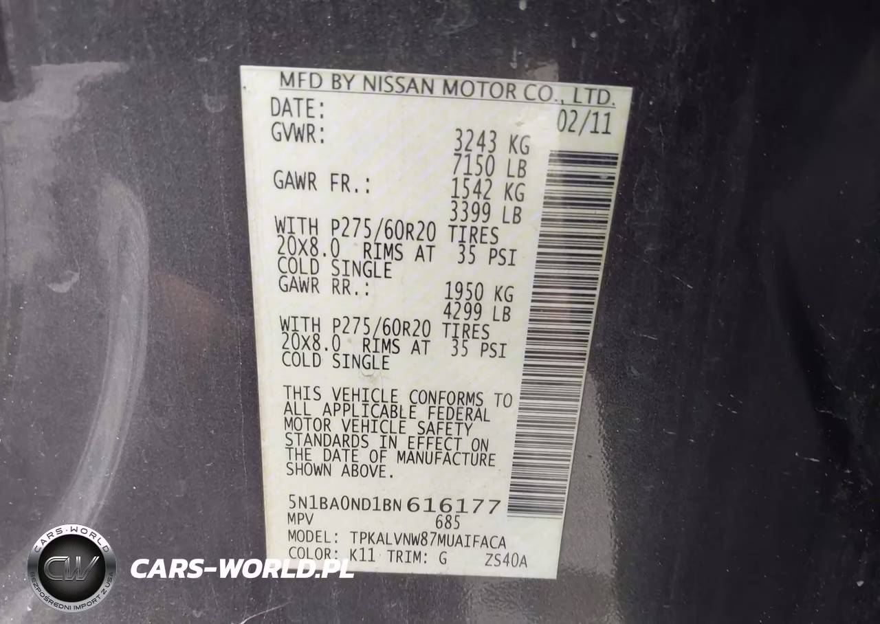 2011 Nissan Armada Platinum VIN:5N1BA0ND1BN616177 - 9