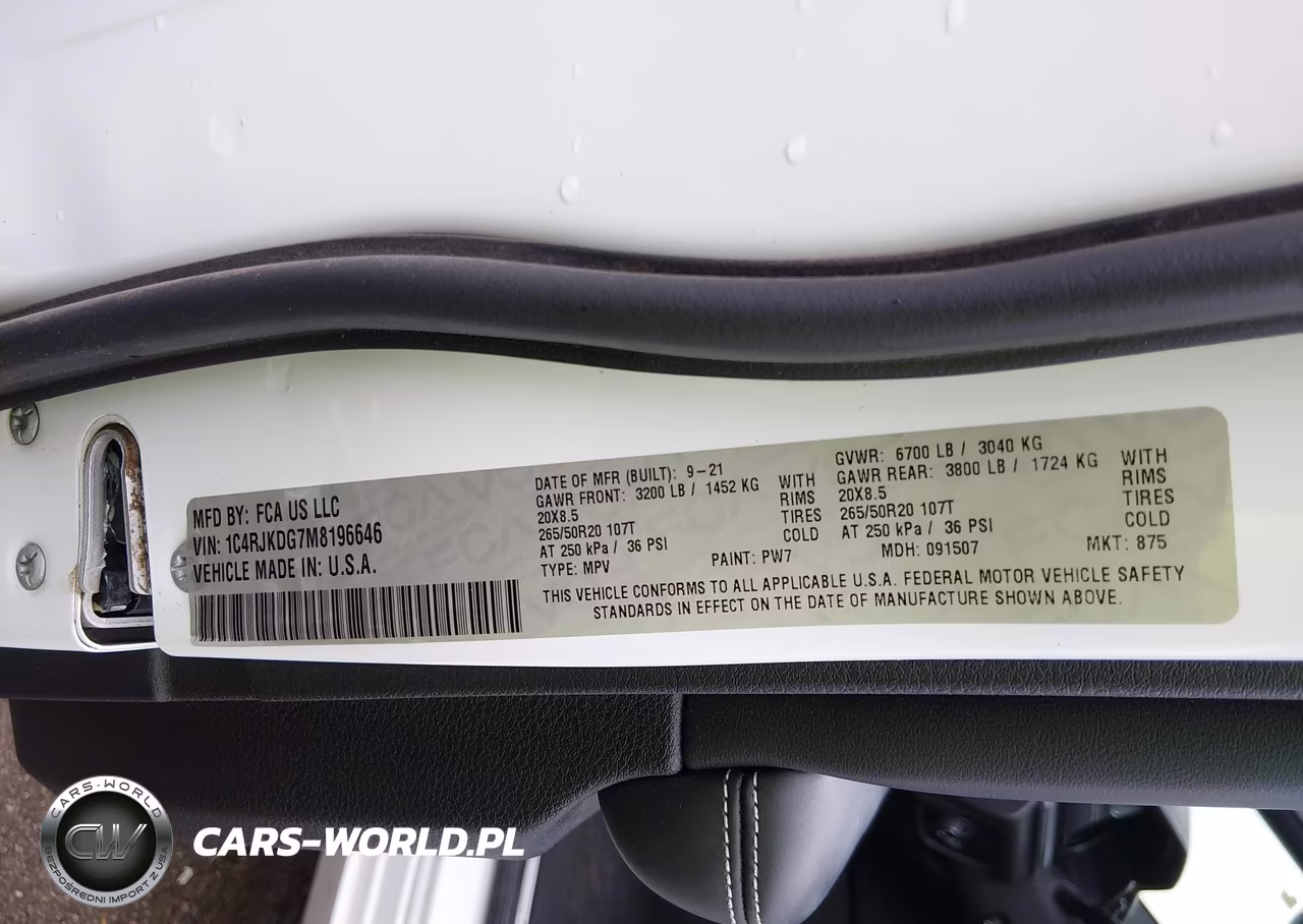 2021 Jeep Grand Cherokee L Overland VIN:1C4RJKDG7M8196646 - 9