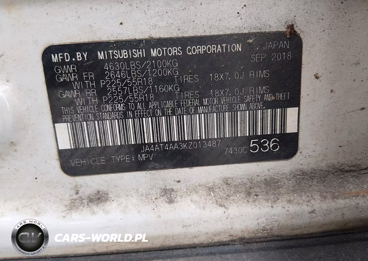 2019 Mitsubishi Eclipse Cross Le VIN:JA4AT4AA3KZ013487 - 9
