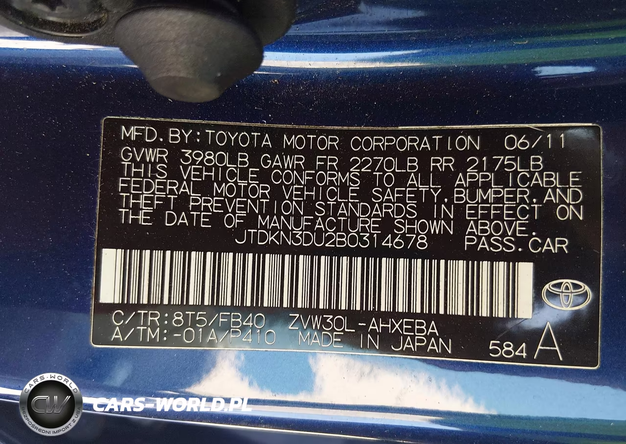 2011 Toyota Prius Three VIN:JTDKN3DU2B0314678 - 9