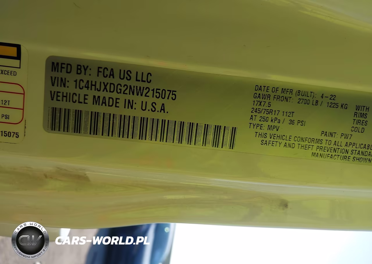 2022 Jeep Wrangler Unlimited Sport S 4X4 VIN:1C4HJXDG2NW215075 - 9