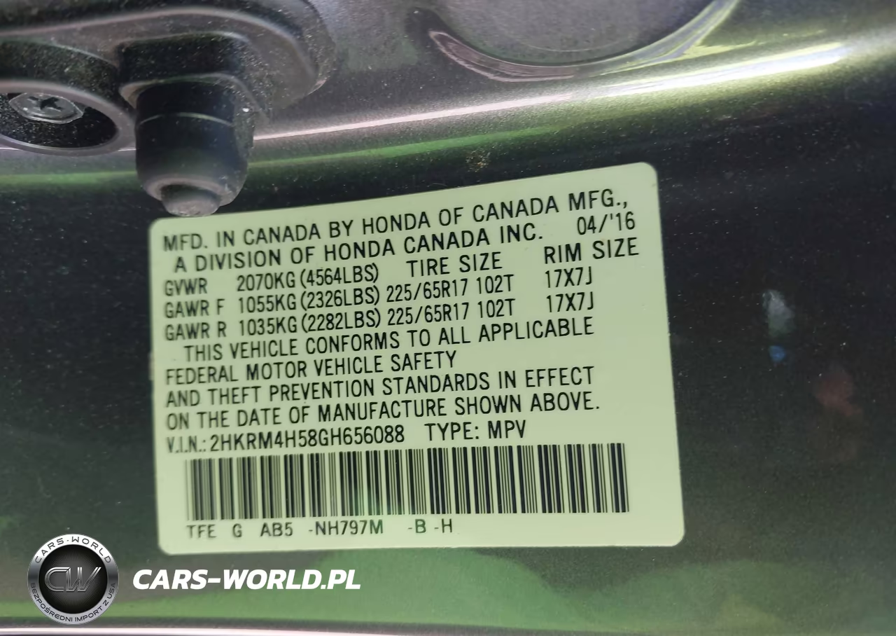 2016 Honda Cr-V Ex VIN:2HKRM4H58GH656088 - 9