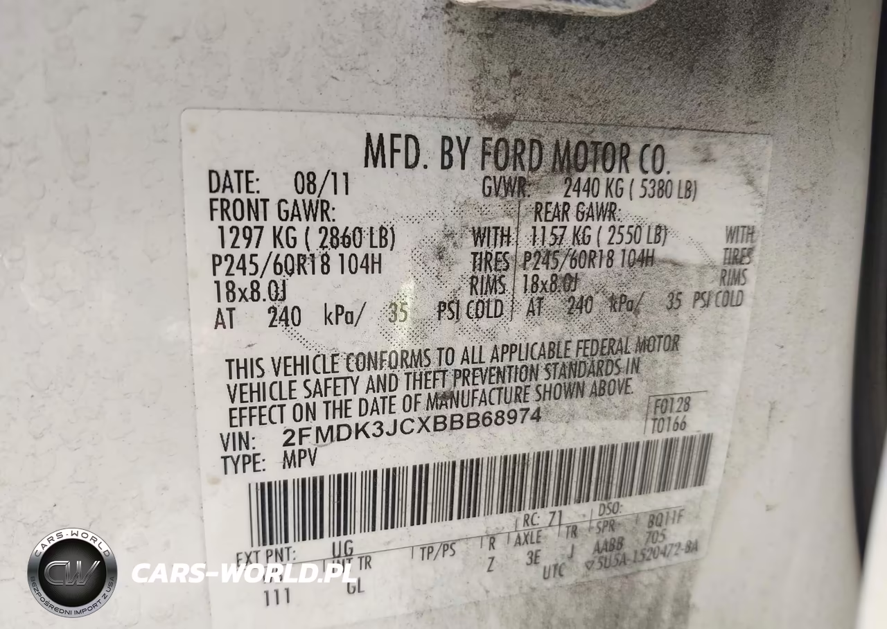 2011 Ford Edge Sel VIN:2FMDK3JCXBBB68974 - 9