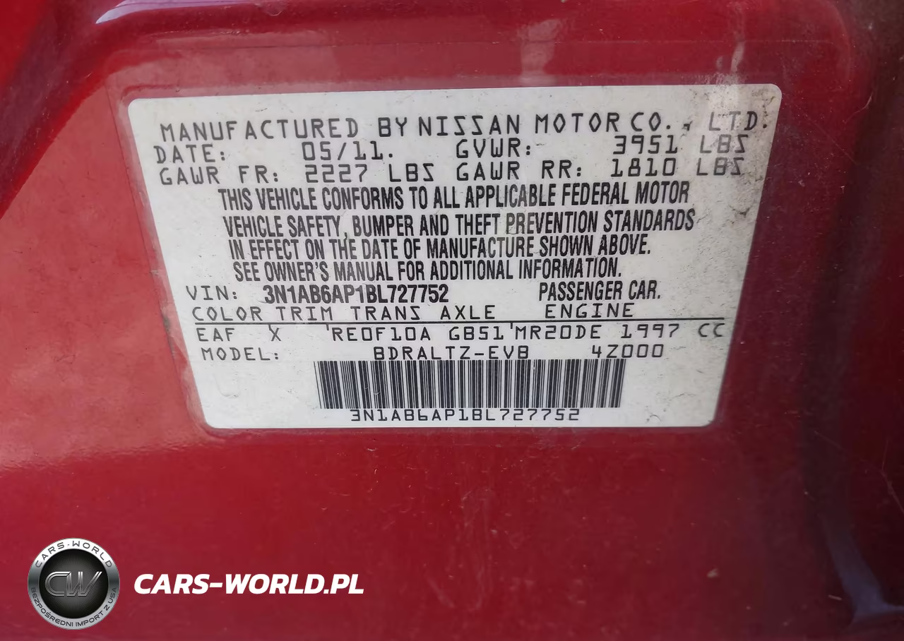 2011 Nissan Sentra 2.0Sr VIN:3N1AB6AP1BL727752 - 9