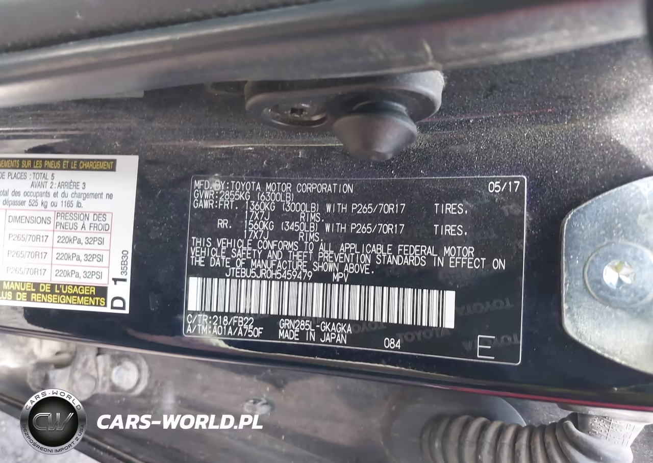 2017 Toyota 4Runner Sr5 VIN:JTEBU5JR0H5459479 - 9
